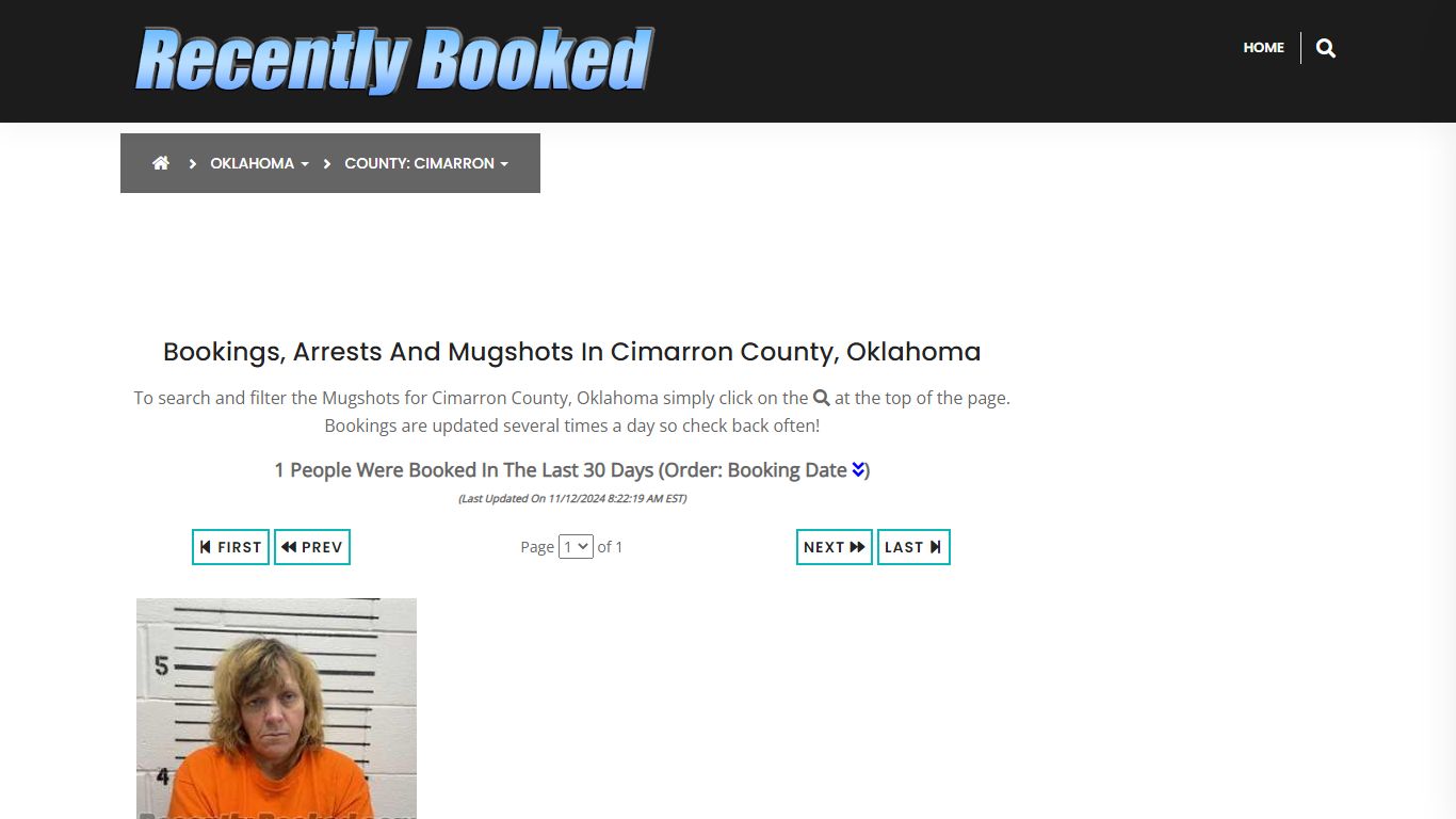 Bookings, Arrests and Mugshots in Cimarron County, Oklahoma