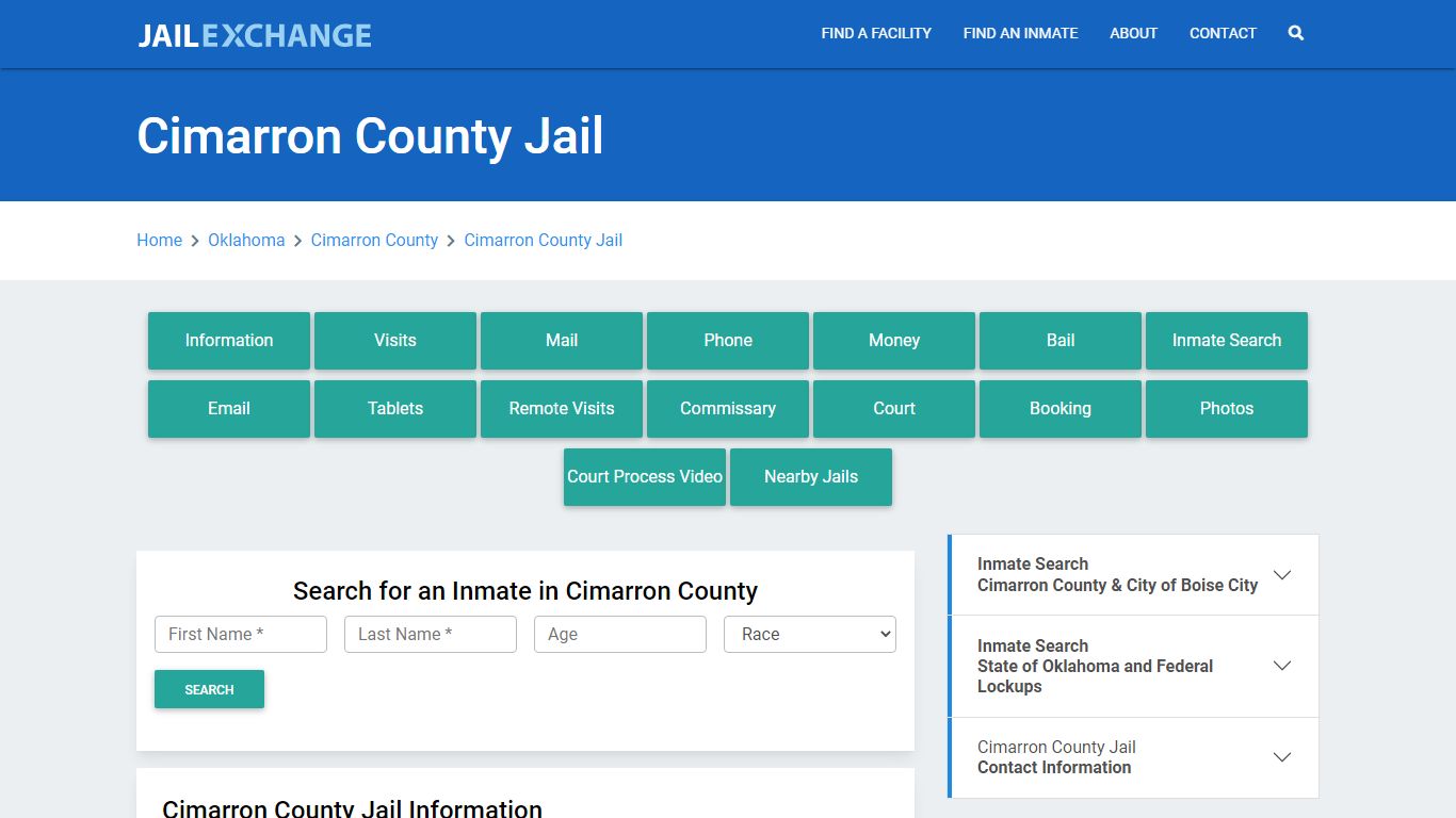 Cimarron County Jail Roster Lookup, OK, Inmate Search